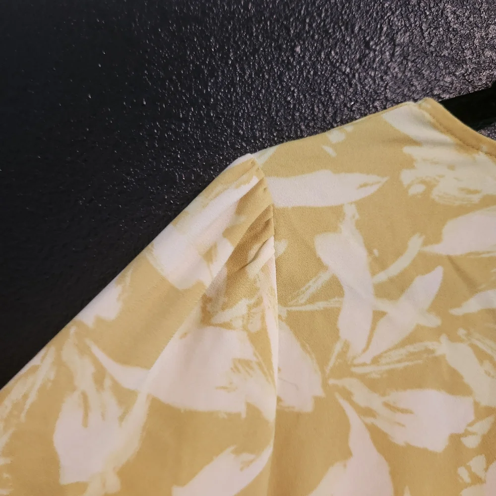 a new day Pale Lime Yellow Floral Mini Dress Dize XXL - Picture 6 of 6